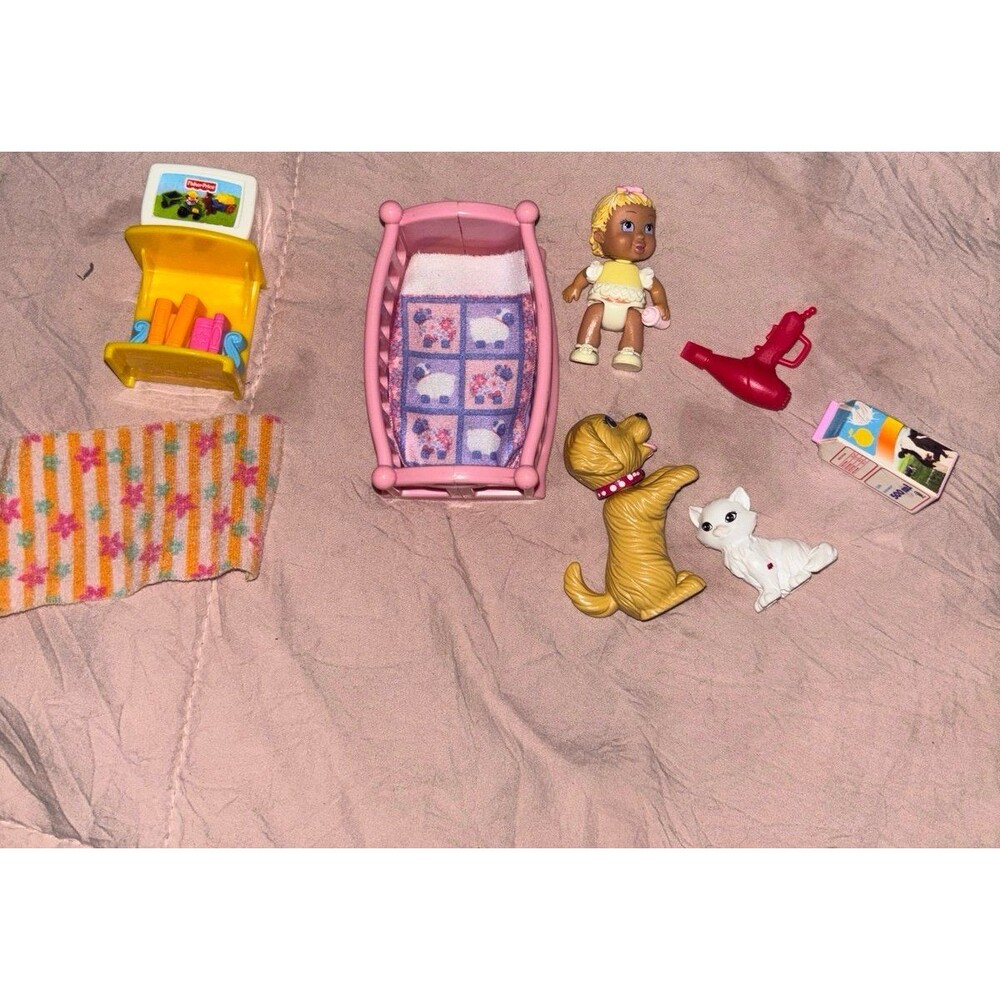 Barbie Doll Accessories Bundle | Baby Nursery Pets Furniture Mini Toy Lot